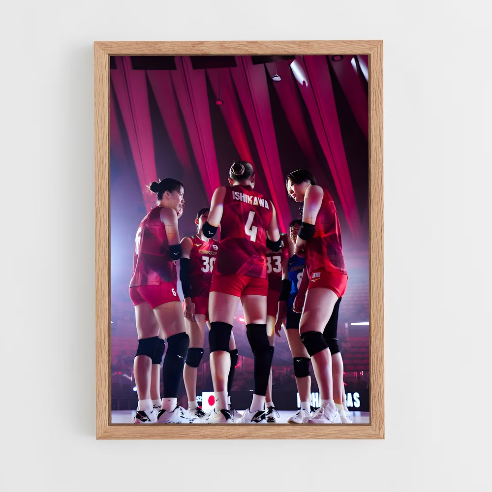 Poster Équipe Rouge de Volley – affiche Volleyball (vue 4)